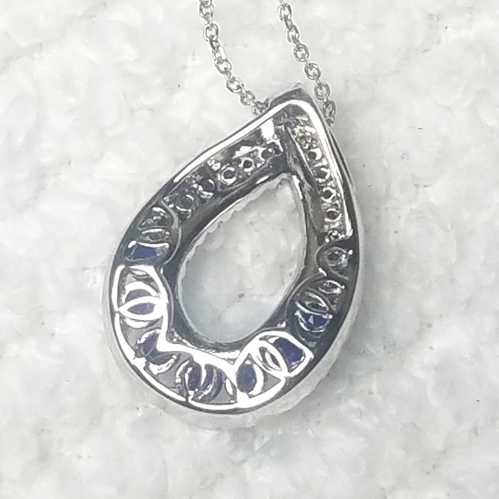 📌 SOLD📌 BLUE SAPPHIRES CUBIC ZIRCONIA PENDANT - Picture 6 of 9